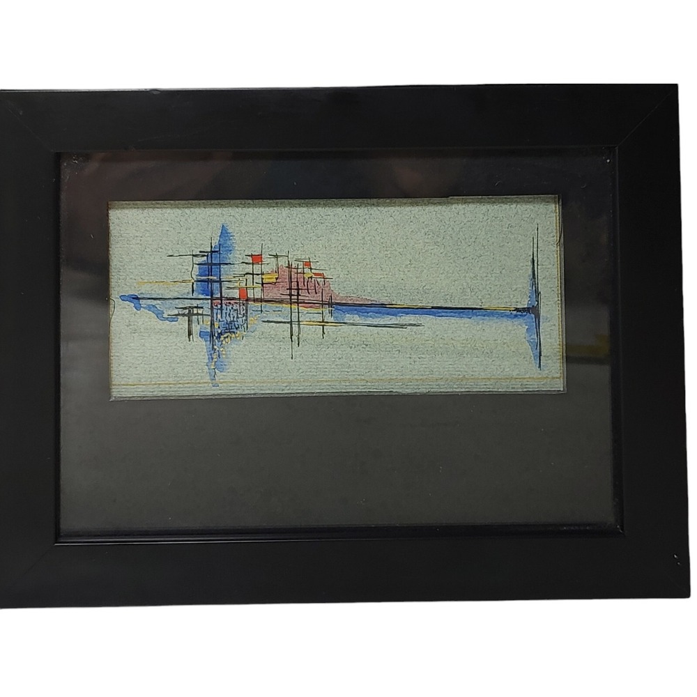 Signed T Matthews Framed Watercolor Original on‎ Charcoal Paper France SEE